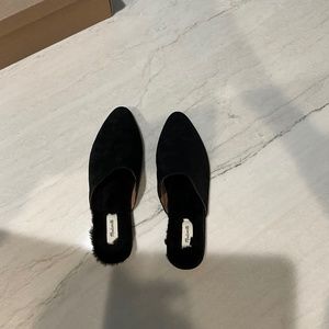 Madewell Kasey Genuine Shearling Mule Black Size 7